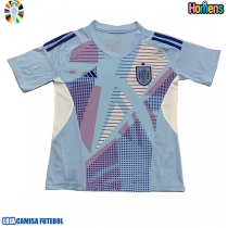 Camisa de Futebol Espanha Goleiro Equipamento Principal Europeu 2024 Manga Curta